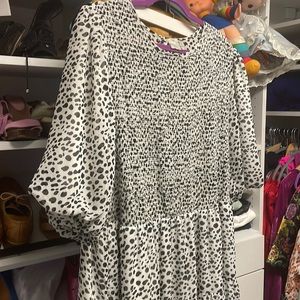 ASOS shirred tiered maxi dress mono polka dots